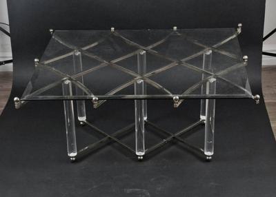 Charles Hollis Jones Charles Hollis Jones Treillage Coffee Table in Polished Nickel