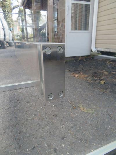 Charles Hollis Jones Chunky Thick Lucite Aluminium Dining Room Table Desk Mid Century Modern