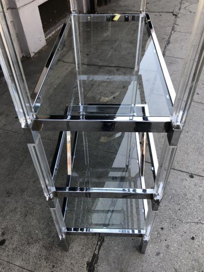 Charles Hollis Jones Custom Lucite and Chrome tag re by Charles Hollis Jones