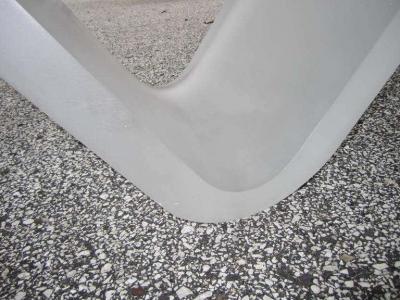 Charles Hollis Jones Fantastically Simple Frosted Lucite Wave Coffee Table Mid century Modern