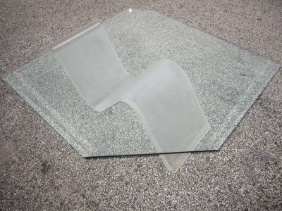 Charles Hollis Jones Fantastically Simple Frosted Lucite Wave Coffee Table Mid century Modern