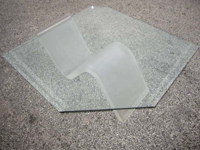 Charles Hollis Jones Fantastically Simple Frosted Lucite Wave Coffee Table Mid century Modern