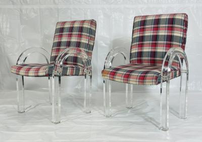 Charles Hollis Jones His Hers Lucite Armchairs by Charles Hollis Jones Signed Dated 1972