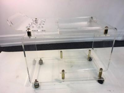 Charles Hollis Jones LUCITE AND BRASS BAR CART IN THE MANNER OF CHARLES HOLLIS JONES