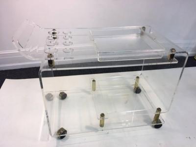 Charles Hollis Jones LUCITE AND BRASS BAR CART IN THE MANNER OF CHARLES HOLLIS JONES