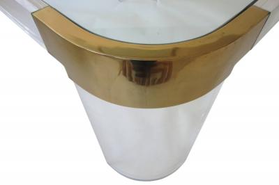 Charles Hollis Jones Large Charles Hollis Jones Waterfall Coffee Table in Brass Lucite