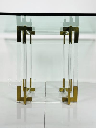 Charles Hollis Jones Lucite Brass Dining Table by Charles Hollis Jones USA 1960s