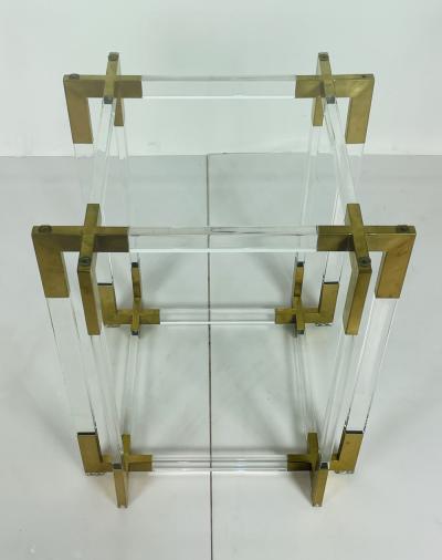 Charles Hollis Jones Lucite Brass Dining Table by Charles Hollis Jones USA 1960s