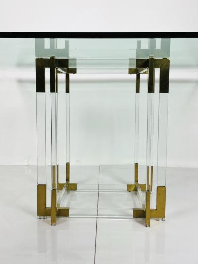 Charles Hollis Jones Lucite Brass Dining Table by Charles Hollis Jones USA 1960s