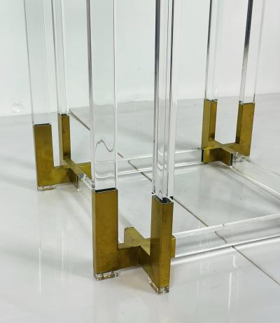 Charles Hollis Jones Lucite Brass Dining Table by Charles Hollis Jones USA 1960s