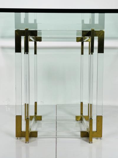 Charles Hollis Jones Lucite Brass Dining Table by Charles Hollis Jones USA 1960s