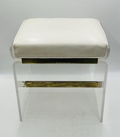 Charles Hollis Jones Lucite Brass Vanity Bench by Charles Hollis Jones USA 1960s