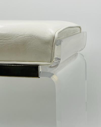 Charles Hollis Jones Lucite Brass Vanity Bench by Charles Hollis Jones USA 1960s