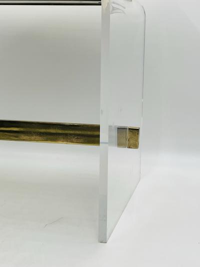 Charles Hollis Jones Lucite Brass Vanity Bench by Charles Hollis Jones USA 1960s
