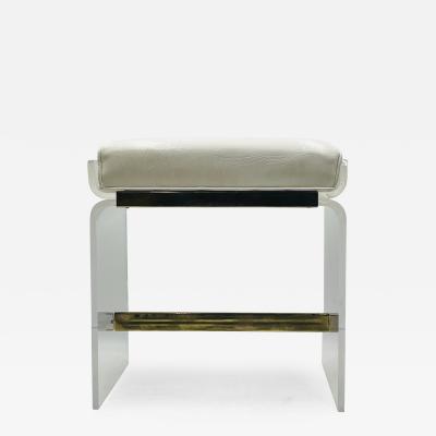Charles Hollis Jones Lucite Brass Vanity Bench by Charles Hollis Jones USA 1960s