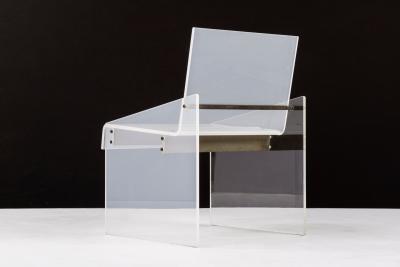 Charles Hollis Jones Lucite Chair in the Style of Charles Hollis Jones
