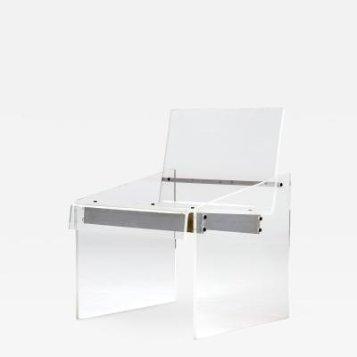 Charles Hollis Jones Lucite Chair in the Style of Charles Hollis Jones