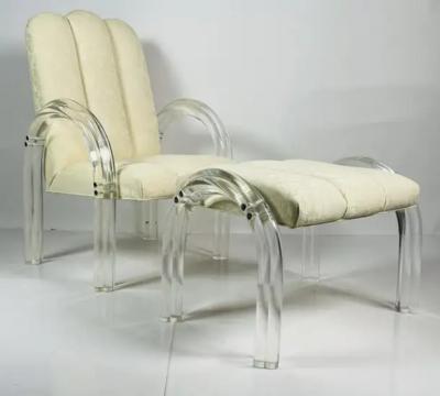 Charles Hollis Jones Lucite Lounge Chair Ottoman by Charles Hollis Jones Waterfall Collection