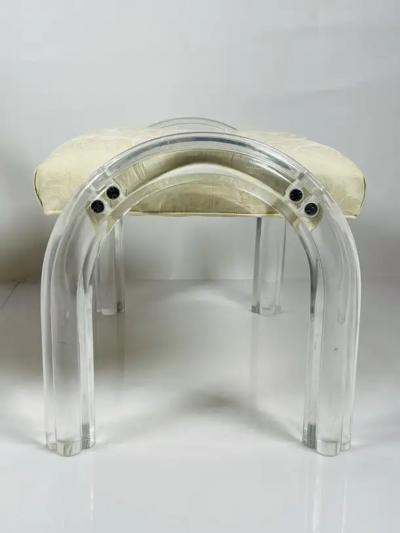 Charles Hollis Jones Lucite Lounge Chair Ottoman by Charles Hollis Jones Waterfall Collection