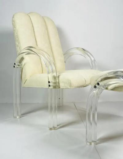 Charles Hollis Jones Lucite Lounge Chair Ottoman by Charles Hollis Jones Waterfall Collection