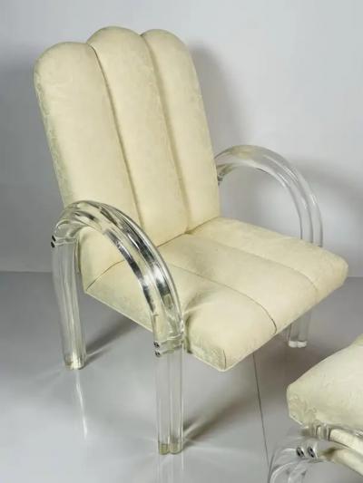Charles Hollis Jones Lucite Lounge Chair Ottoman by Charles Hollis Jones Waterfall Collection