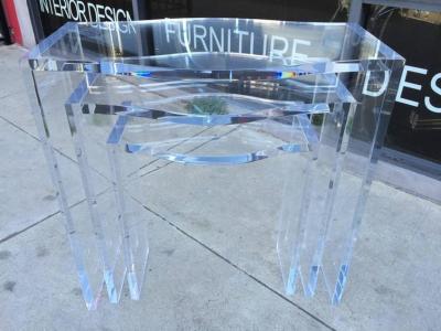 Charles Hollis Jones Lucite Nesting Tables by Charles Hollis Jones from the Routed Line 