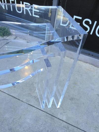 Charles Hollis Jones Lucite Nesting Tables by Charles Hollis Jones from the Routed Line 