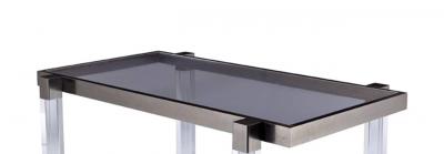 Charles Hollis Jones Lucite Polished Nickel Coffee Table By Charles Hollis Jones BOX Line