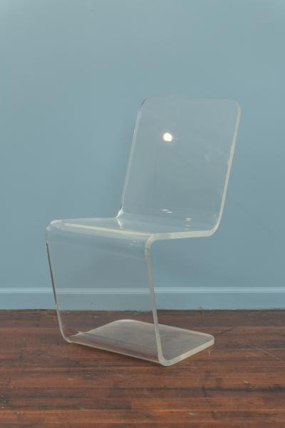 Charles Hollis Jones Lucite Side Chair