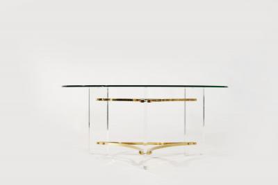 Charles Hollis Jones Lucite and Brass Coffee Table by Charles Hollis Jones C 1970s