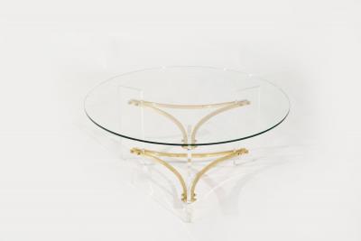 Charles Hollis Jones Lucite and Brass Coffee Table by Charles Hollis Jones C 1970s
