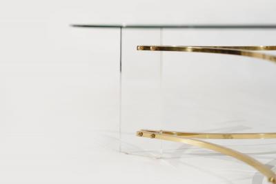 Charles Hollis Jones Lucite and Brass Coffee Table by Charles Hollis Jones C 1970s