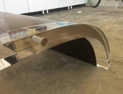 Charles Hollis Jones Lucite and Brass Coffee Table by Charles Hollis Jones Signed and Dated