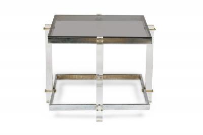 Charles Hollis Jones Lucite and Chrome Coffee Table Style of Charles Hollis Jones