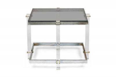 Charles Hollis Jones Lucite and Chrome Coffee Table Style of Charles Hollis Jones