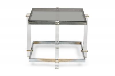 Charles Hollis Jones Lucite and Chrome Coffee Table Style of Charles Hollis Jones