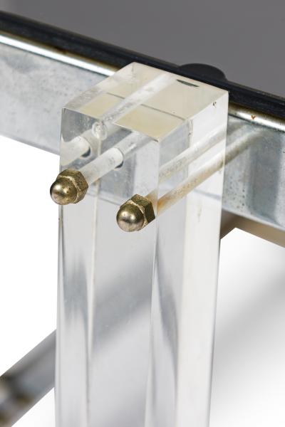 Charles Hollis Jones Lucite and Chrome Coffee Table Style of Charles Hollis Jones