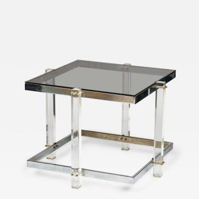 Charles Hollis Jones Lucite and Chrome Coffee Table Style of Charles Hollis Jones