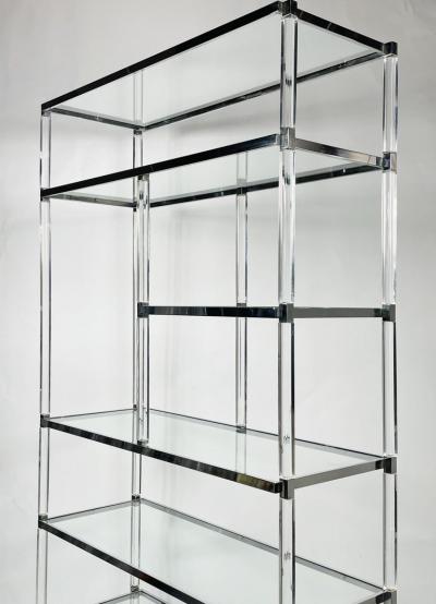 Charles Hollis Jones Lucite and Nickel Etagere by Charles Hollis Jones from the Metric Collection