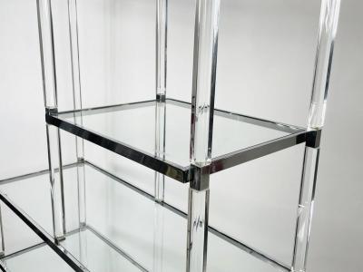 Charles Hollis Jones Lucite and Nickel Etagere by Charles Hollis Jones from the Metric Collection