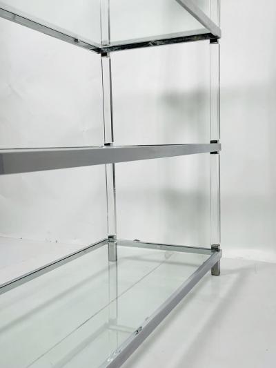 Charles Hollis Jones Lucite and Nickel Etagere by Charles Hollis Jones from the Metric Collection
