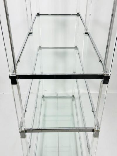 Charles Hollis Jones Lucite and Nickel Etagere by Charles Hollis Jones from the Metric Collection