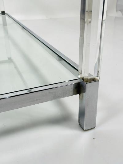 Charles Hollis Jones Lucite and Nickel Etagere by Charles Hollis Jones from the Metric Collection