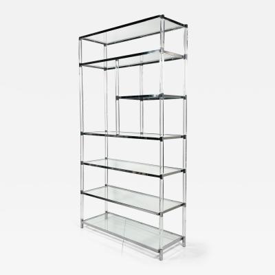 Charles Hollis Jones Lucite and Nickel Etagere by Charles Hollis Jones from the Metric Collection