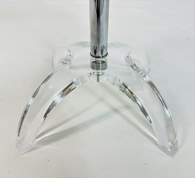 Charles Hollis Jones Lucite and Nickel Vanity Swivel Chair by Charles Hollis Jones Signed and Dated