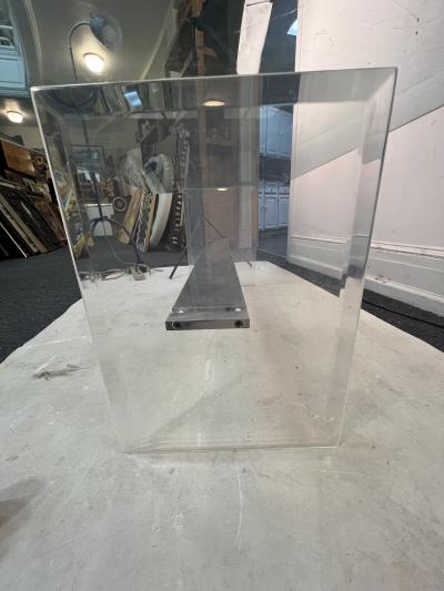 Charles Hollis Jones MODERN LUCITE AND ALUMINUMIN INTERSECTING BAR COFFEE TABLE