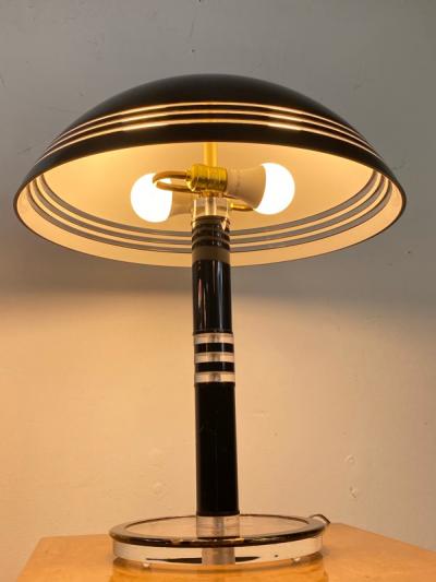 Charles Hollis Jones MODERN PAIR OF BLACK AND CLEAR LUCITE LAMPS