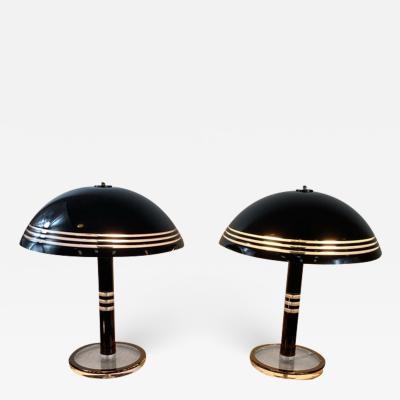 Charles Hollis Jones MODERN PAIR OF BLACK AND CLEAR LUCITE LAMPS