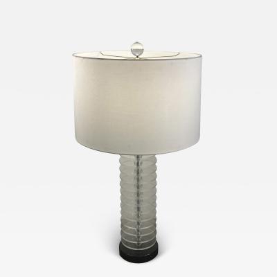 Charles Hollis Jones MODERNIST LUCITE DISC AND GLASS BALL LAMP