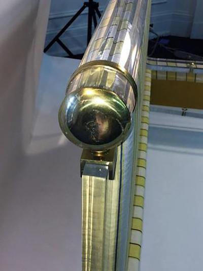 Charles Hollis Jones Magnificent Charles Hollis Jones Lucite and Brass Upholstered Bed